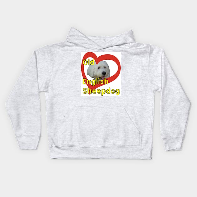 Old English Sheepdog Kids Hoodie by Ians Photos and Art